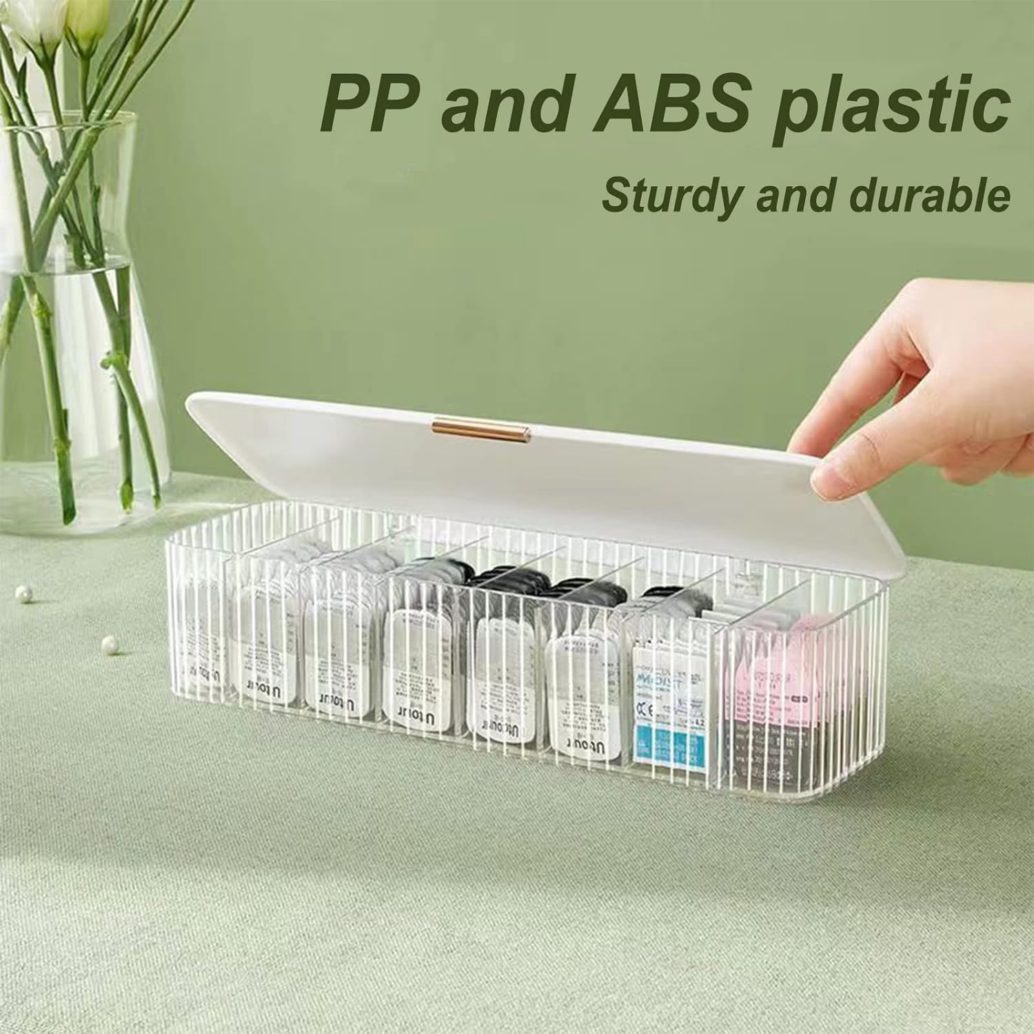 Storage Organizer for Daily Colored Contact Lenses, Disposable Contact Lens Dispenser,Clear Plastic Box for All Brands Daily Lens (Green)