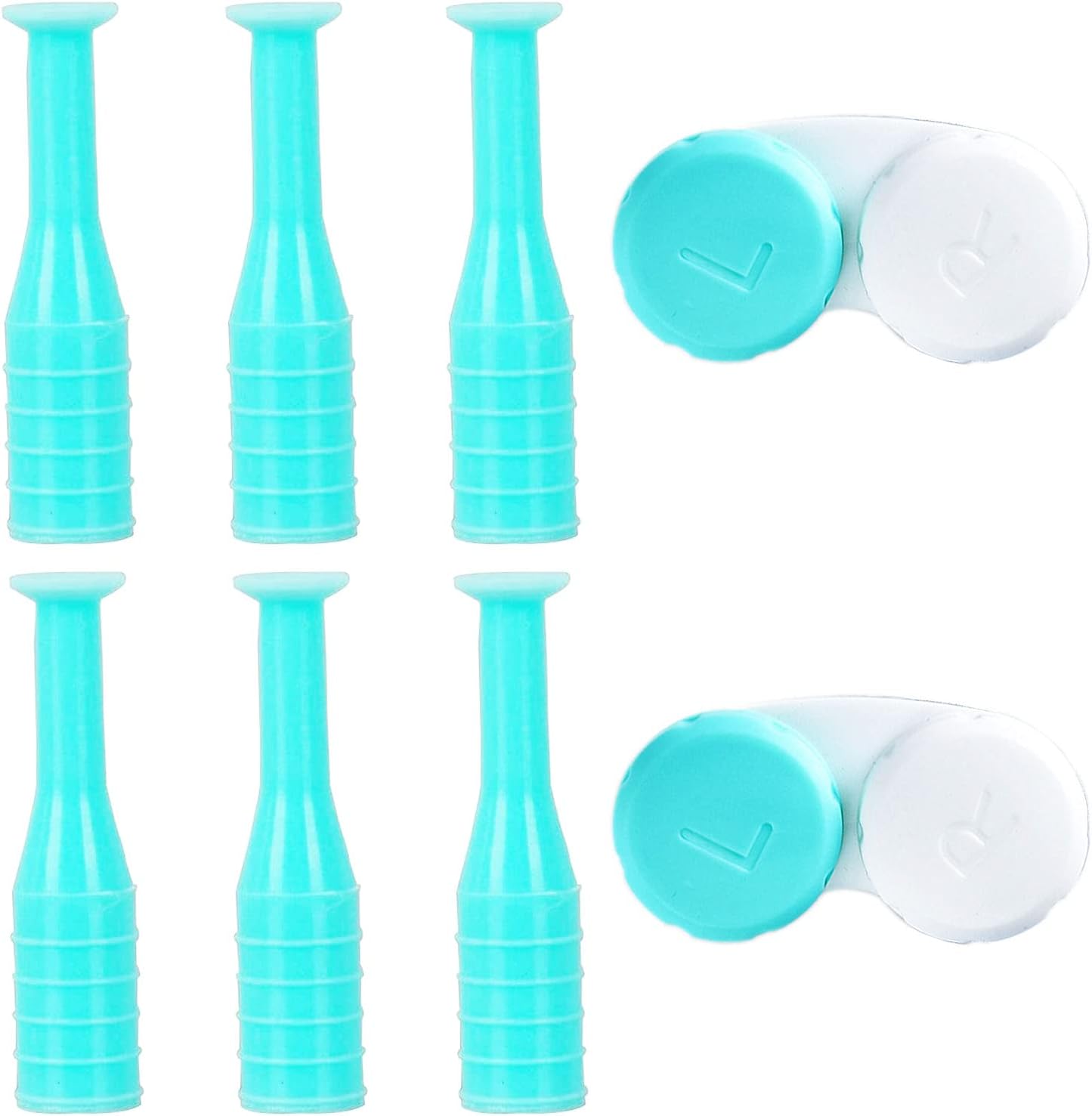 Contact Lens Travel Kit,Hard Contact Lens Remover 6 Pack RGP Plunger for Hard Lenses and 2 Pack Contact Lens Cases