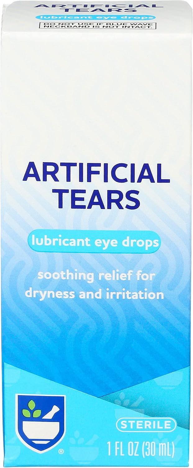 Rite Aid Artificial Tears, Polyethylene Glycol Lubricant Eye Drops - 1 oz | Eye Lubricant Drops for Dry Eyes | Dry Eye Formula | Eye Care for Age-Related Dry Eyes | Replenishes Tears  Refreshes Eyes