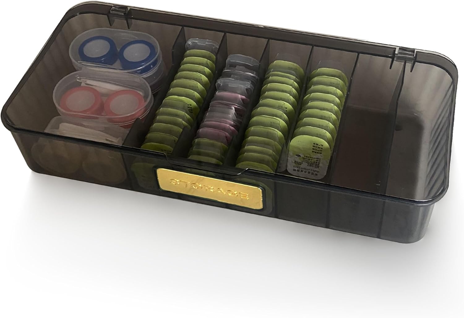 Storage Organizer for Daily Colored Contact Lenses case, Clear Plastic Travel Cute Colored Contact Lens Case for All Brands Contact Lens Multifunctional Daily Use (Clear)