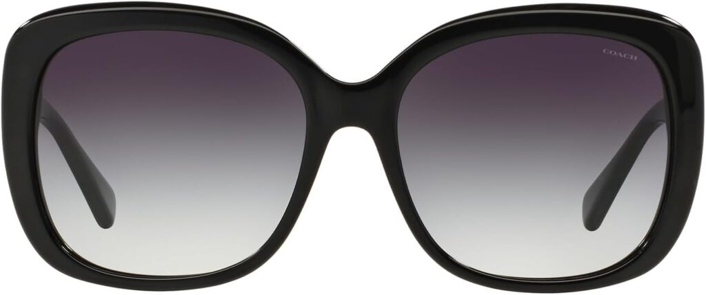 Coach HC8158 Sunglasses, Black/Grey Gradient, 58 mm