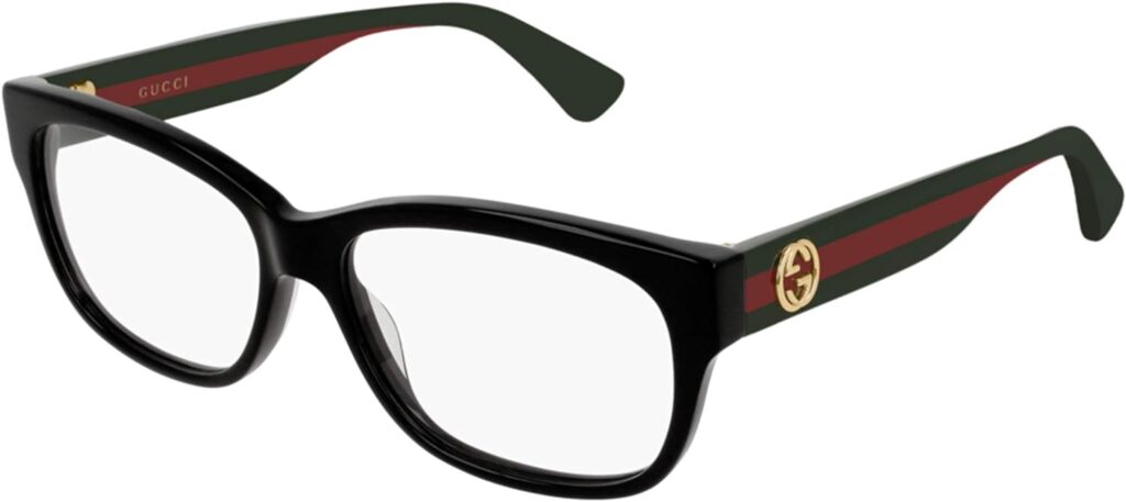 Gucci GG 0278O 011 Black Plastic Rectangle Eyeglasses 55mm, 55-15-145