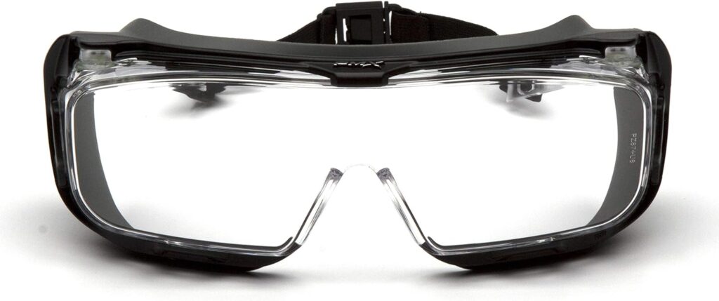 Pyramex Cappture Over Prescription Safety Glasses, Clear H2MAX Anti-Fog Lens w/Rubber Gasket