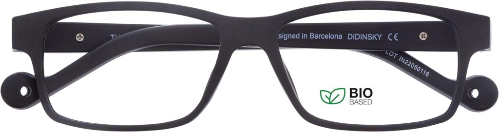 DIDINSKY Blue Light Filter Glasses for Men and Women Blue Filter Glasses with Strength or No Prescription for Gaming or PC Anti-Glare Lenses 6 Colours and 6 Graduations - THYSSEN, Graphite organic