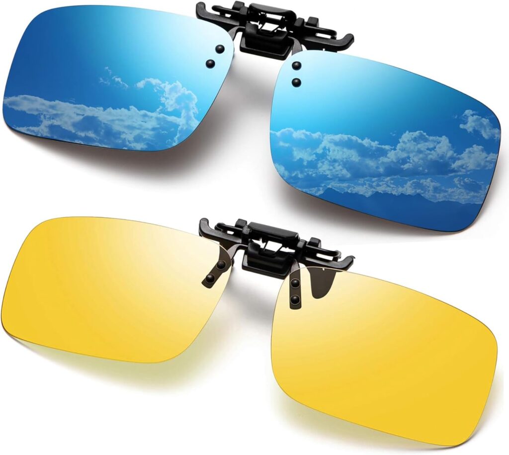 Polarized Clip-on Sunglasses Anti-Glare Driving Glasses for Prescription Glasses