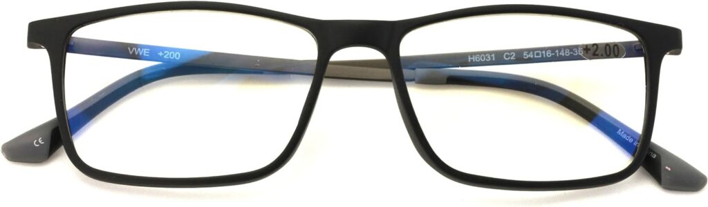 TR90 /w Flexible Titanium B Rectangle Reading Glasses - AR Anti-Reflective Coating - Computer